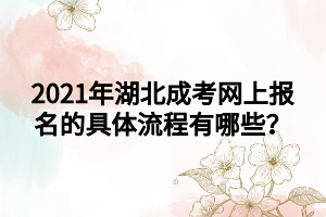 2021年湖北成考网上报名的具体流程有哪些？