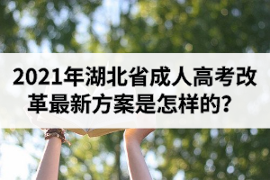 2021年湖北省成人高考改革最新方案是怎样的？