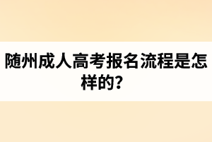 随州成人高考报名流程是怎样的？