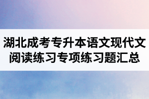 湖北成考专升本语文现代文阅读练习专项练习题汇总