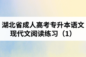 湖北省成人高考专升本语文现代文阅读练习（1）