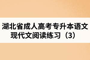 湖北省成人高考专升本语文现代文阅读练习（3）