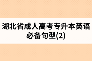 湖北省成人高考专升本英语必备句型(2)