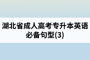 湖北省成人高考专升本英语必备句型(3)