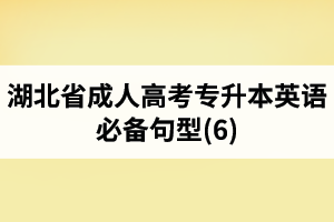 湖北省成人高考专升本英语必备句型(6)