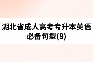 湖北省成人高考专升本英语必备句型(8)