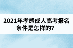 2021年孝感成人高考报名条件是怎样的？