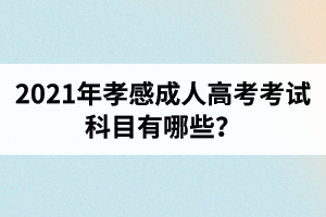 2021年孝感成人高考考试科目有哪些？