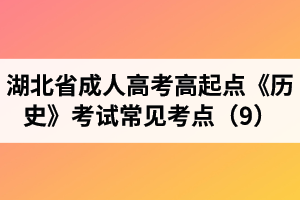 湖北省成人高考高起点《历史》考试常见考点（9）