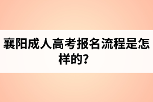 襄阳成人高考报名流程是怎样的？