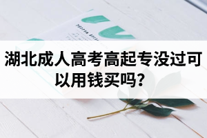 湖北成人高考高起专没过可以用钱买吗？