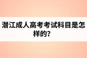 潜江成人高考考试科目是怎样的？