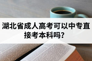湖北省成人高考可以中专直接考本科吗？