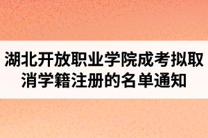 湖北开放职业学院成考拟取消学籍注册的名单通知