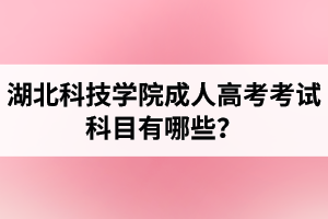 湖北科技学院成人高考考试科目有哪些？