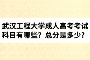 武汉工程大学成人高考考试科目有哪些？总分是多少？