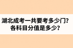 湖北成人高考一共要考多少门？各科目分值是多少？