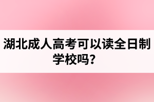 湖北成人高考可以读全日制学校吗？