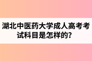 湖北中医药大学成人高考考试科目是怎样的？