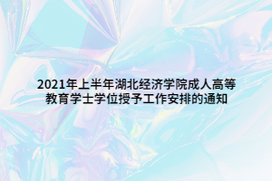 2021年上半年湖北经济学院成人高等教育学士学位授予工作安排的通知