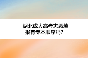 湖北成人高考志愿填报有专本顺序吗？