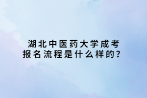 湖北中医药大学成考报名流程是什么样的？