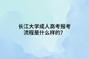 长江大学成人高考报考流程是什么样的？
