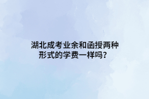 湖北成考业余和函授两种形式的学费一样吗？