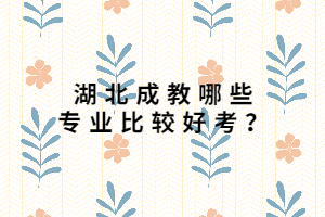 湖北成教哪些专业比较好考？