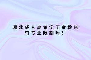 湖北成人高考学历考教资有专业限制吗？