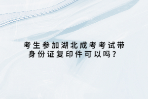 考生参加湖北成考考试带身份证复印件可以吗？