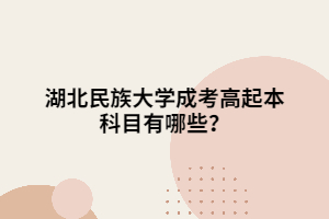 湖北民族大学成考高起本科目有哪些？