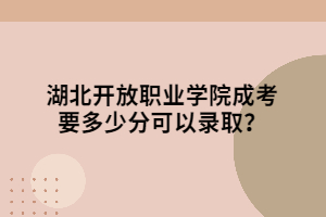 湖北开放职业学院成考要多少分可以录取？