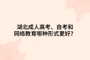 湖北成人高考、自考和网络教育哪种形式更好？