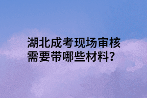 湖北成考现场审核需要带哪些材料？