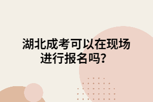 湖北成考可以在现场进行报名吗？