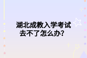 湖北成教入学考试去不了怎么办？
