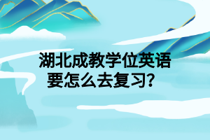 湖北成教学位英语要怎么去复习？