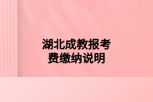 湖北成教报考费缴纳说明