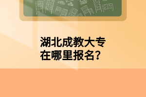湖北成人高考本科怎么报名？