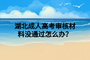 湖北成人高考审核材料没通过怎么办？