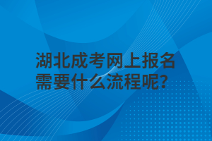 湖北成考网上报名需要什么流程呢？