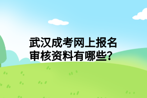 武汉成考网上报名审核资料有哪些？