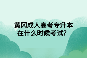 黄冈成人高考专升本在什么时候考试？