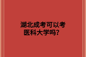 湖北成考可以考医科大学吗？