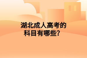 湖北成人高考的科目有哪些？