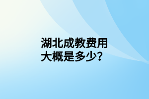 湖北成教费用大概是多少？