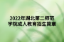 2022年湖北第二师范学院成人教育招生简章