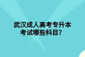 武汉成人高考专升本考试哪些科目？