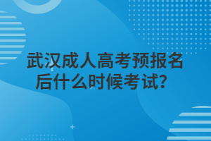 武汉成人高考预报名后什么时候考试